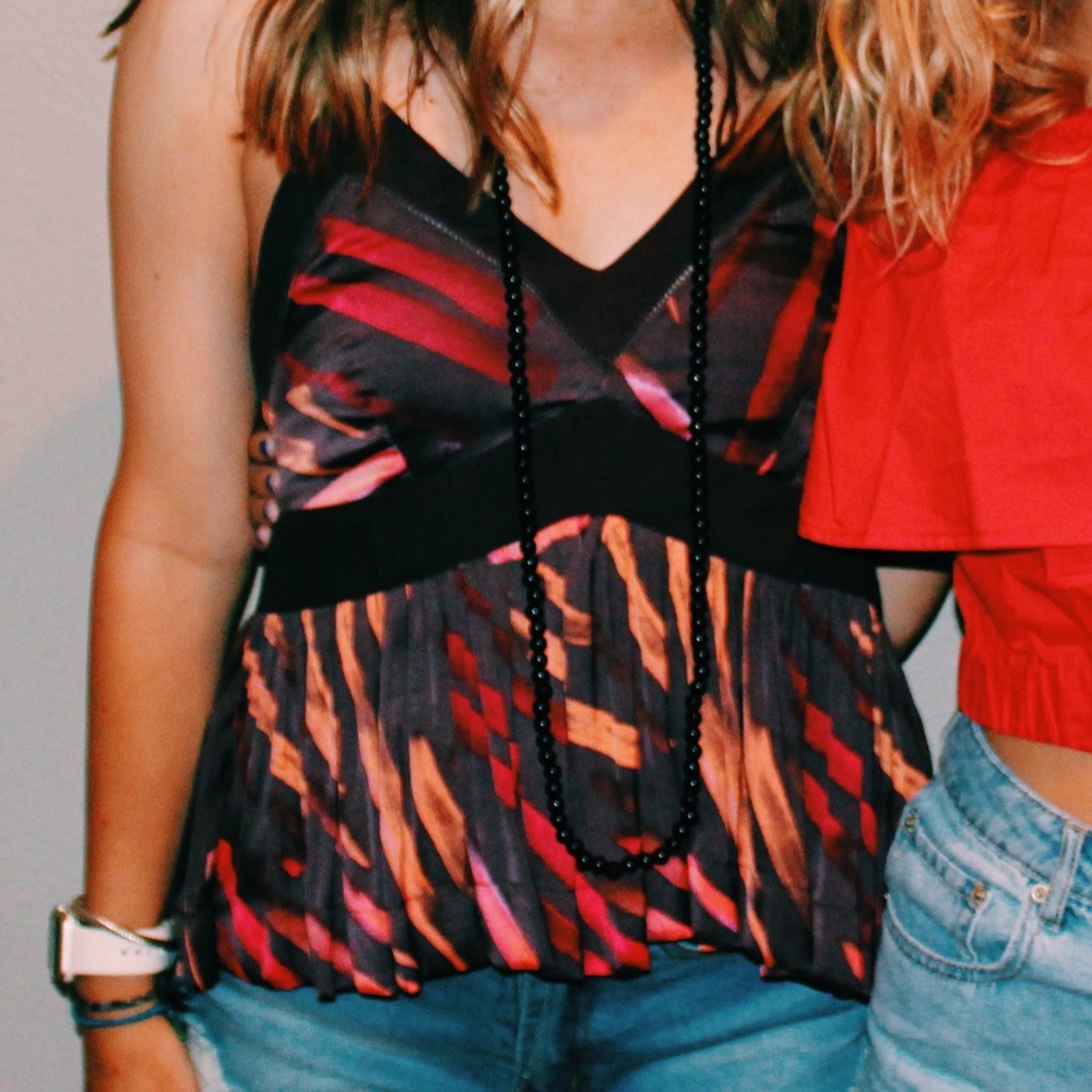 Dark purple free people satin tank top